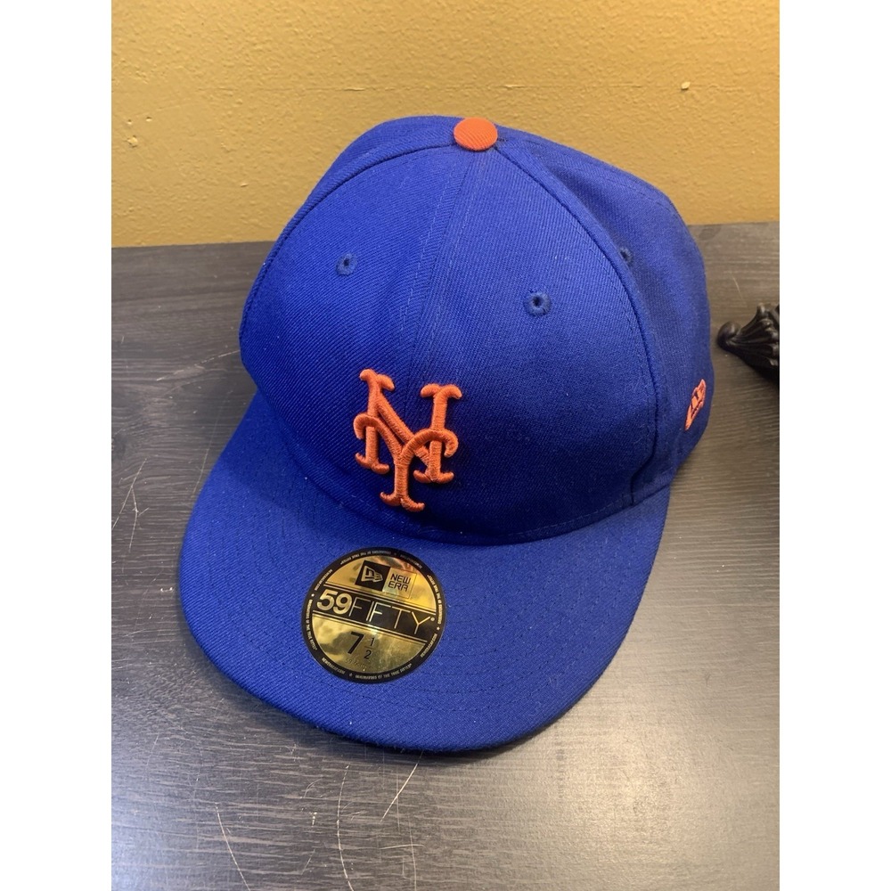 New York Mets New Era Authentic On-Field 59FIFTY Fitted Hat 7 1/2 - Blue